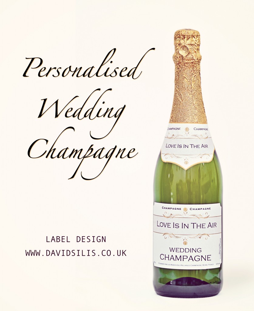 Personalised Wedding Day Bottle Label Champagne